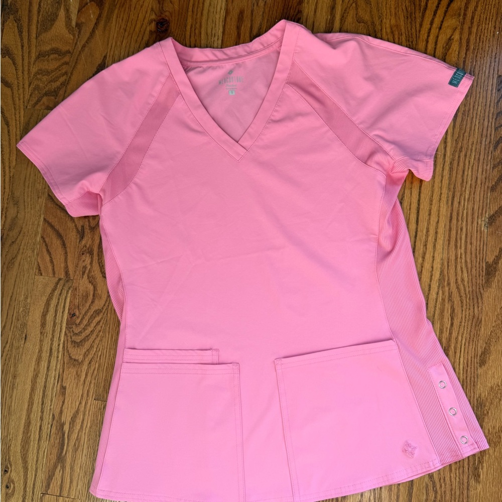 Med Couture Pink V-Neck Scrub Top